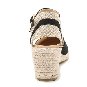 New Trendy Buckle Slingback Custom <strong>Espadrilles</strong> Women Canvas <strong>Wedges</strong> Shoes Platform Chunky <strong>Wedge</strong> Heel Sandals - Product Image 6