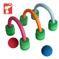 Jeu de croquet pour deux joueurs avec maillets en mousse et boules colorées pour pelouse, jardin et parc, intérieur