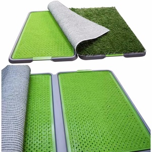 Çevre dostu taşınabilir yapay çim köpek lazımlık plastik Pet yavru eğitim Pet çiş pedleri çim yüzey ev eğitim tuvalet paspası - Product Image 3