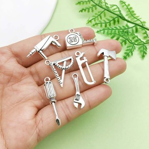 Pendentif en alliage d'argent antique, formes variées, pour la fabrication de bracelets, accessoires de bijoux DIY, alliage de zinc plaqué - Product Image 2