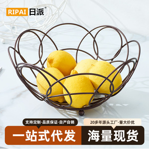 Corbeille à fruits en fer forgé Ripai, design irrégulier blanc, rangement pour salon, table basse, style moderne minimaliste - Product Image 5