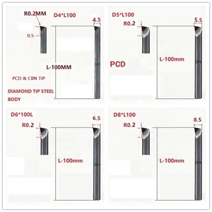 CNC kim cương khoan cắt <span class=keywords><strong>PCD</strong></span> nhàm chán công cụ cho nhôm đồng thau sợi carbon - Product Image 6