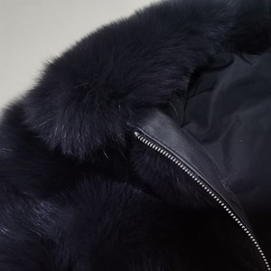 Abrigo corto de piel de zorro para mujer, chaqueta de cuello peludo cálido de invierno a la moda - Product Image 6