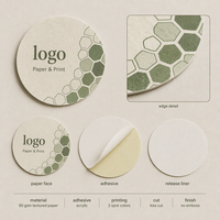 Individuell bedrucktes Diffusorstein-Geschenkset mit Branding, 90 g/m² strukturiertes Papier, zweifarbiger Druck, Kiss-Cut-Selbstklebeetikett aus Papier.