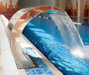 Cascade <span class=keywords><strong>de</strong></span> <span class=keywords><strong>piscine</strong></span> 600*300mm, <span class=keywords><strong>prix</strong></span> d'usine, SPA, <span class=keywords><strong>rideau</strong></span> d'eau en acier inoxydable, douche - Product Image 1