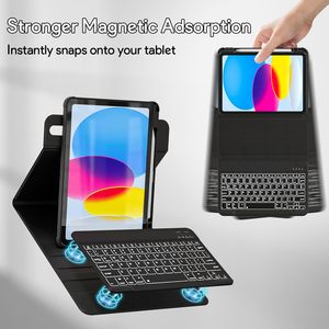 Nuova custodia per tastiera <span class=keywords><strong>iPad</strong></span> 11a/10a generazione, <span class=keywords><strong>dimensioni</strong></span> standard, rotazione a 360°, magnetica, wireless, retroilluminazione RGB, materiale PU, rimovibile - Product Image 2