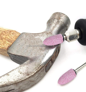 100 Uds puntas montadas de cerámica Rosa corindón cromado cilíndrico/bala/forma de cono juego de ruedas de pulido de piedra abrasiva OEM - Product Image 3