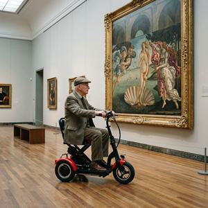 Scooter de Movilidad Seguro y Robusto con Autoequilibrio para Personas Mayores, con Frenos Sensibles, Ideal para Recorridos en Museos de Arte - Product Image 4