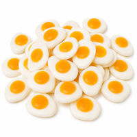 Bonbons gélifiés en forme d'œuf au goût de fruits sucrés, halal, en vrac, vente en gros, fabricant OEM ODM, étiquette privée, TIKTOK