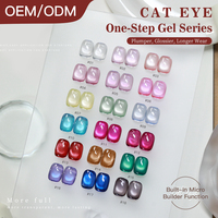 Vernis Gel 5-en-1 Effet Œil de Chat 15ml à Séchage Rapide, Sans Base ni Top Coat, pour Manucure LED UV, Marque Privée