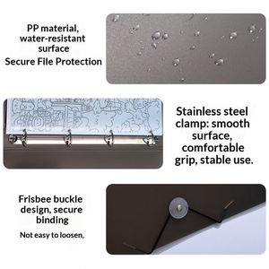 Four-Hole <b>A4</b> Pp Material Punched Binder Transparent Storage <b>Folder</b> for Organizing Student Test Papers Paper Book Clips - Product Image 4