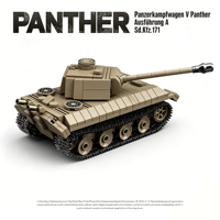 Tanque Mediano Panther Alemán de la Segunda Guerra Mundial, Juguete Educativo de Construcción de Plástico ABS Unisex para Mayores de 14 Años