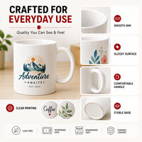 Mugs Personnalisés ZREGGUR Prix Usine, Tasses à Bière Colorées pour Impression, Mug à Café en Céramique Blanc Sublimation de Haute Qualité 11 Oz