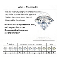 Cincin Kawin Perak 925 Asli Berlian 1 Karat Potongan Brilian Lulus Uji Warna D Moissanite Set Perhiasan Wanita Berkualitas Tinggi