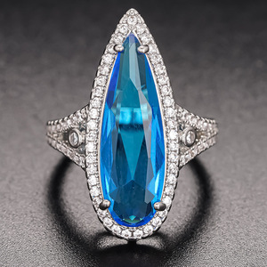 Anello Futuristico a Goccia Lunga per Donne, Gioiello da Dito di Lusso in Stile Oceanico alla Moda - Product Image 6