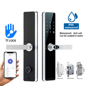 Serrure de porte intelligente submersible étanche en acier inoxydable avec reconnaissance <span class=keywords><strong>d</strong></span>'empreintes digitales, mot de passe, carte et application TT Lock pour une sécurité accrue - Product Image 2