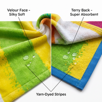 Serviette de plage rayée en velours jacquard teint en fil 100 % coton personnalisée, drap de bain 450-600 GSM, 70x140-100x180 cm, pour hôtel, spa, voyage