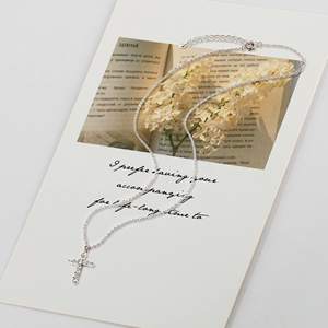 Bijoux religieux, collier avec pendentif croix en <span class=keywords><strong>argent</strong></span> sterling 925, zircone cubique 5A personnalisé pour femmes - Product Image 5