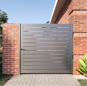 Puerta principal moderna <span class=keywords><strong>de</strong></span> casa <span class=keywords><strong>de</strong></span> 6 <span class=keywords><strong>pies</strong></span> <span class=keywords><strong>de</strong></span> altura, últimos diseños, nuevo estilo, <span class=keywords><strong>pilares</strong></span> <span class=keywords><strong>de</strong></span> aluminio, servicio <span class=keywords><strong>de</strong></span> modelado 3D, cercado <span class=keywords><strong>de</strong></span> <span class=keywords><strong>madera</strong></span> tratado a presión - Product Image 5