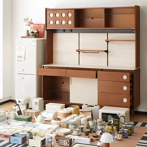 Solid Wood <b>Sideboard</b> Vintage Style Storage Cabinet For Living Room <b>Kitchen</b> Use - Product Image 2