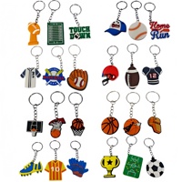 Professioneller Hersteller Maßgefertigter 3D Wasserdichter UV-Bedruckter Sport-Schlüsselanhänger Set PVC Baseball Fußball Schlüsselring für Fans