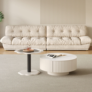 Bán Hot Retro đồ nội thất Brazil lưu trữ Antique Kim Loại Đá Cẩm Thạch Top vòng trắng Bàn cà phê thân cây bên Bảng bộ - Product Image 1