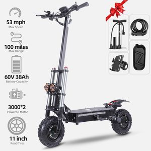 Scooter Plegable de 60V 38AH para Adultos, Alcance de 80-100KM, Llantas Sólidas de 11 Pulgadas, Portátil, 2 Ruedas, Diseño Plegable Electrónico de 3000W, Fácil de Transportar - Product Image 1