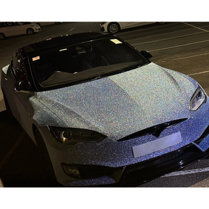 Car <strong>Vinyl</strong> Wrapping Foil Roll Flashy <strong>Glitter</strong> Diamond Sparkly Sky Light Blue Color Changing PVC Self Adhesive Car Body <strong>Wrap</strong> - Product Image 2