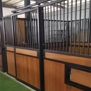Factory Supply Wooden Board Temporary Equestrian Small Horse Stable Front Doors Sliding Door Portable Temporary Stables For Sale