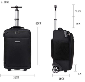 Maleta de Viaje con Ruedas de Gran Capacidad de 19 Pulgadas, Mochila Escolar Oxford de Doble Asa, Maleta con Ruedas Geométrica, para Viajes de Negocios - Product Image 6