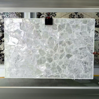 Dalle composite en onyx blanc cristal diamanté translucide rétroéclairée, panneau de pierre pour mur d'accentuation et comptoir de luxe pour hôtels, taille personnalisée