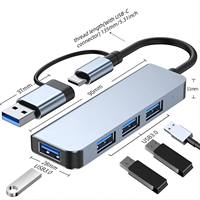 Hub USB-C prenant en charge 4 ports USB 3.0 pour téléphone portable, tablette, transfert de données rapide, adaptateur USB multiport