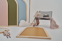 Tableau noir mural en bois encadré en forme d'arche, tableau magnétique Montessori pour les tout-petits