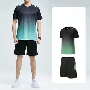 Ensemble de survêtement athlétique <span class=keywords><strong>pour</strong></span> homme, élastique, respirant, anti-transpiration, imprimé, <span class=keywords><strong>tenue</strong></span> décontractée <span class=keywords><strong>pour</strong></span> la <span class=keywords><strong>musculation</strong></span>, la course à pied, l'été - Product Image 3