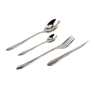 Cuillères, couteaux, cuillères à café, fourchettes Couverts de qualité supérieure en acier inoxydable avec poignées ondulantes uniques Design poli miroir-Lave-vaisselle - Product Image 4