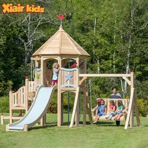 Xiaair Montessori, открытая игровая площадка, самая популярная и новая большая горка для продажи, набор деревянного оборудования