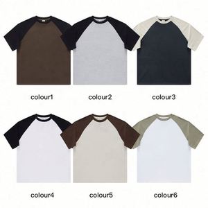 High Quality Blank Mixcolor Unisex Custom Print Logo Cotton American Retro Style Tshirts for Men Summer - Product Image 3