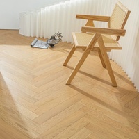 Revêtement de sol hybride en vinyle PVC imperméable pour salle de bain, imitation parquet chevron en chêne écologique pour intérieur