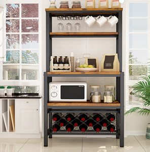 بيع بالجملة OEM/ODM 5 طبقات رف مطبخ خبازين رف بار نبيذ قائم بذاته حامل ميكروويف قهوة - Product Image 2