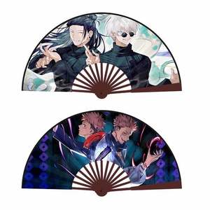 Ventilador plegable de seda de 10 pulgadas de Anime, precio de fábrica, estampado de doble cara, estilo de dibujos animados japoné<span class=keywords><strong>s</strong></span>, técnica plegable de bambú pintada a mano - Product Image 1