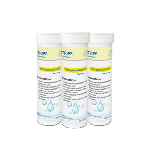 Bandelettes de test d'eau sans <span class=keywords><strong>chlore</strong></span> OPA pour usage domestique, OEM ODM, 100 bandelettes, peroxyde d'hydrogène H2O2 0-100 ppm - Product Image 1
