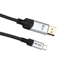 Kabel Video USB VCOM 1.8m 3m 4K 60Hz USB-C ke DP DisplayPort Converter untuk Menghubungkan Ponsel Android ke Monitor HDTV