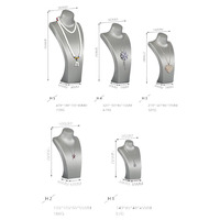 Support de présentation de bijoux en cuir PU de haute qualité, plusieurs tailles, finition brossée, support de buste pour colliers