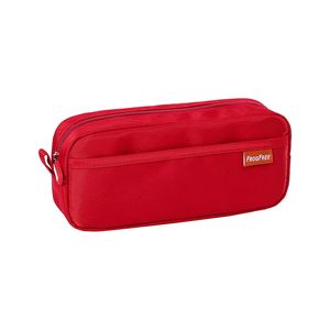 Trousse à crayons carrée simple de haute qualité et grande capacité ; Pochette à papeterie double couche en toile sans fermeture pour l'école primaire/secondaire - Product Image 4