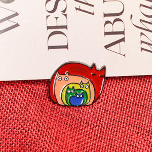 Arco Iris forma Animal Metal artesanía creativa LGBT Pin insignias solapa personalizado orgullo broche Ropa Decoración duro suave esmalte pines gato - Product Image 2