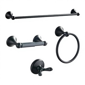 4 Piece Modern Wall Mounted Anodized Finish 304 Stainless Steel <b>Bathroom</b> Hardware <b>Accessories</b> Set - Product Image 3