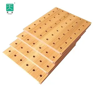 Building Project/TianGe Interior Decor 3D Wall Micro Hole Perforated Sound Dampening Europe Warehouse Acoustic Wood Panel