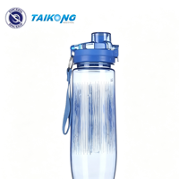 Bouteille d'eau portable personnalisée pour le sport et les activités de plein air, avec paille intégrée, idéale pour l'école et les activités sportives en extérieur