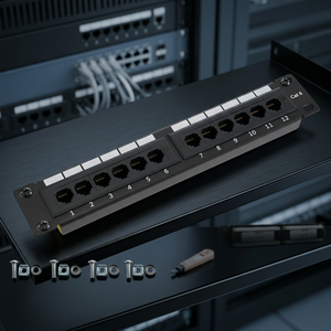 แผงแพทช์พอร์ต TRICOM 12 พอร์ต Cat6 RJ45 สำหรับแร็คขนาด 10 นิ้ว ความสูง 1U สำหรับงานเครือข่าย - Product Image 3
