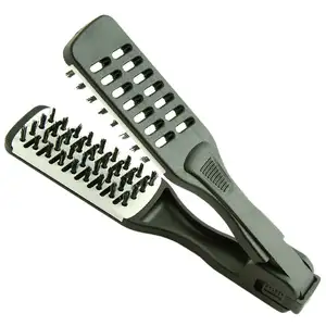 Professional V Type Hair Straighten Comb Plastic V Shape Straightener Comb Brush